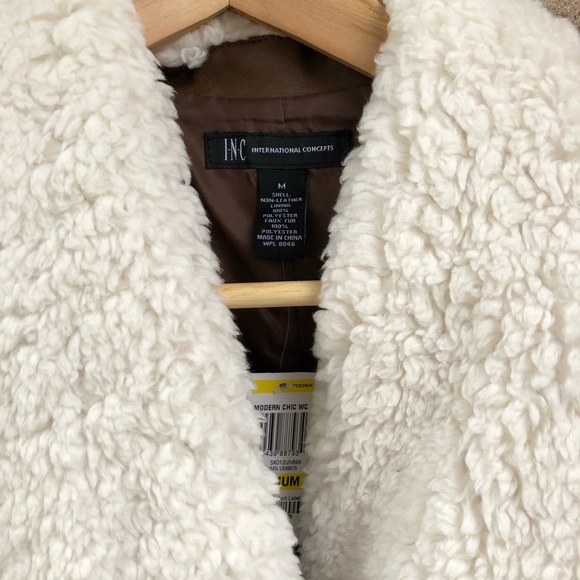 INC faux leather vest with Sherpa collar - Picture 3 of 3